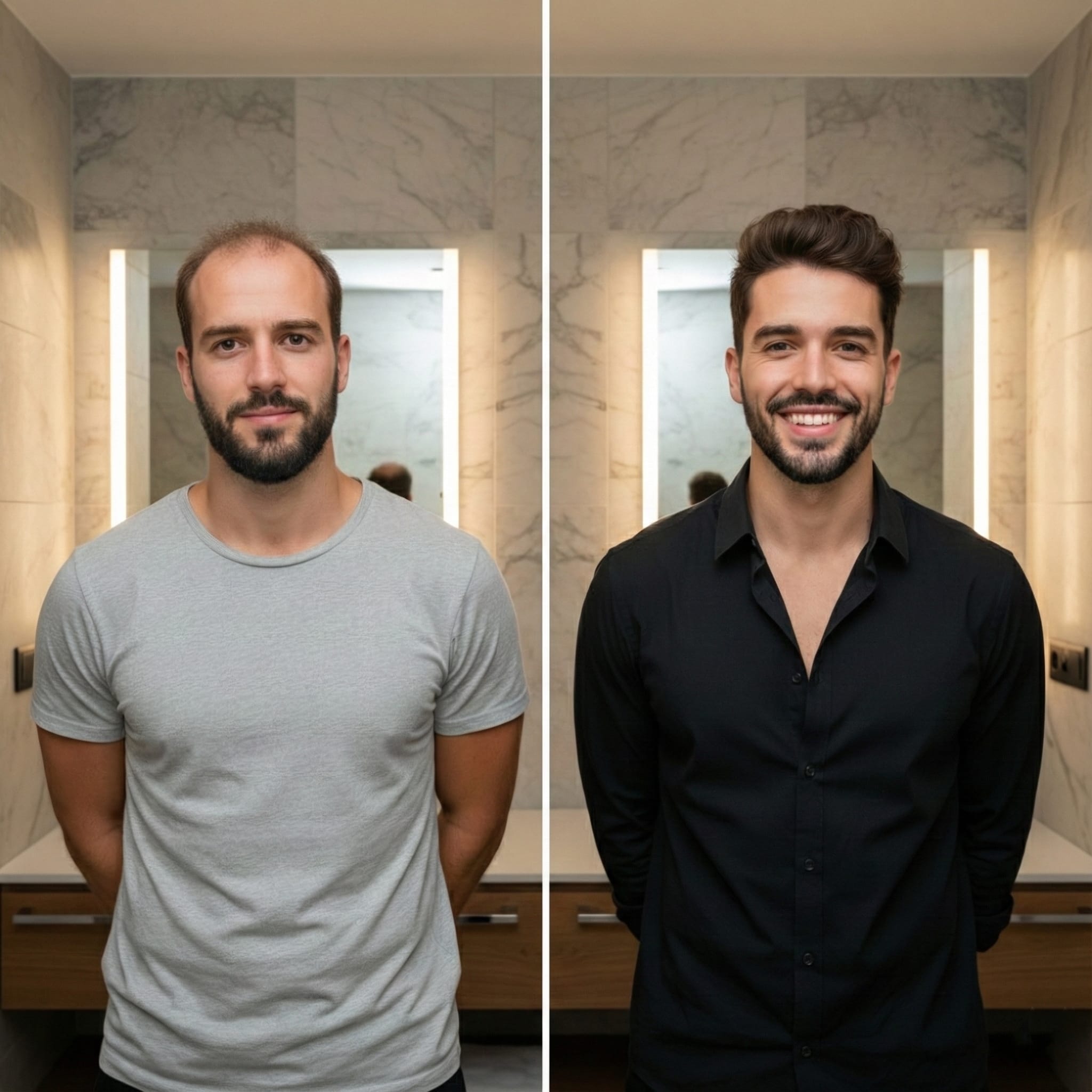 Natürliches Haarsystem Herrenfrisur neu verklebt